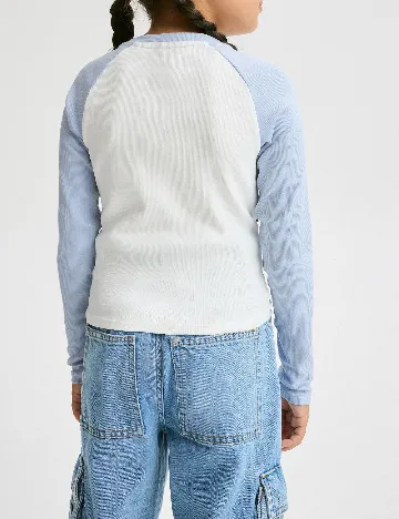 Bluza Reserved, alb/albastru