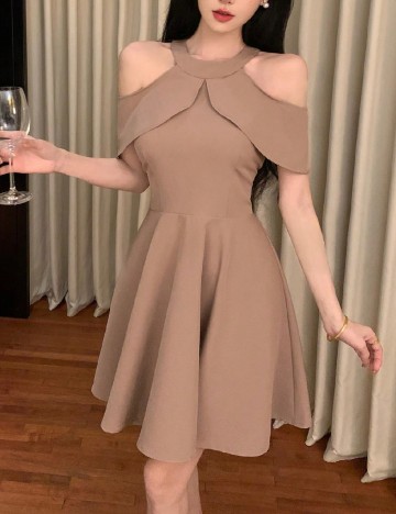 Rochie scurta Dazy, maro