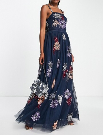 Rochie lunga Maya Deluxe, bleumarin