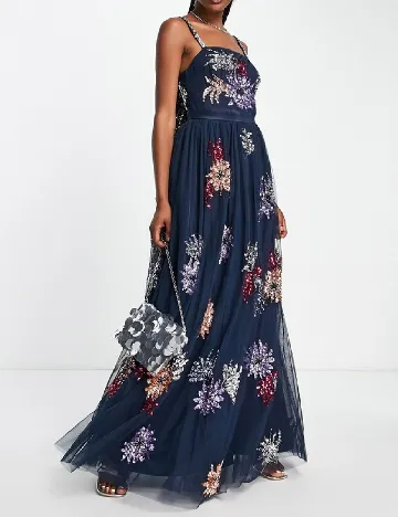 Rochie lunga Maya Deluxe, bleumarin
