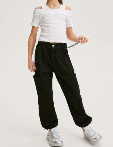 Pantaloni Reserved, negru