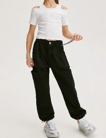 Pantaloni Reserved, negru