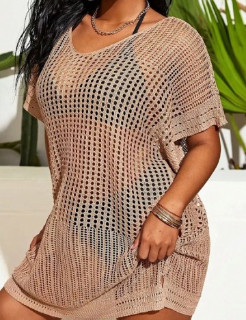 Rochie de plaja SHEIN CURVE, maro