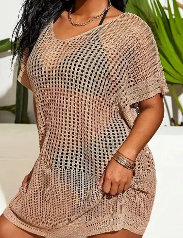 Rochie de plaja SHEIN CURVE, maro