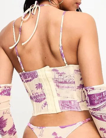Corset Wild Lovers, crem/mov