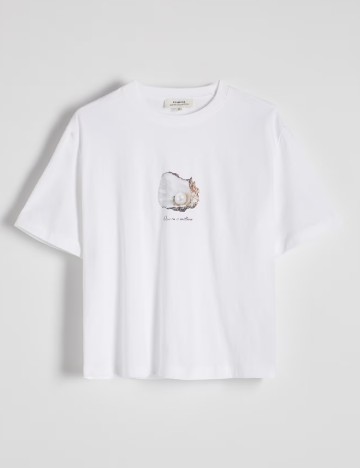 Tricou Reserved, alb