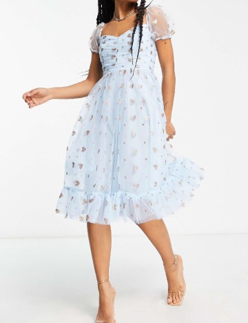 Rochie medie Collective The Label, bleu