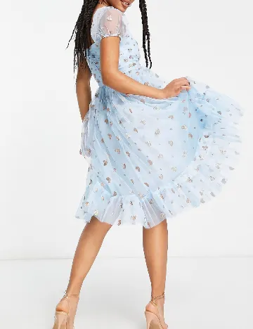 Rochie medie Collective The Label, bleu