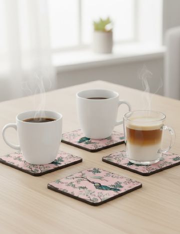 Set suporturi pahare 6 bucati, roz