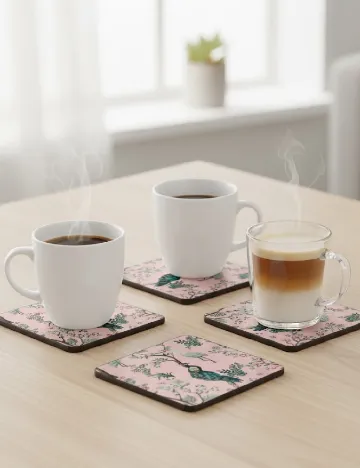 Set suporturi pahare 6 bucati, roz Roz