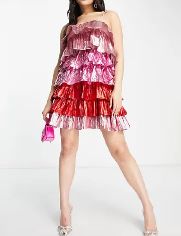Rochie scurta Collective The Label, roz