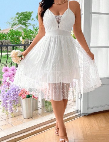 Rochie medie SHEIN CURVE, alb
