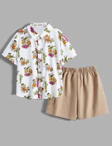 Compleu Shein Kids, alb/crem