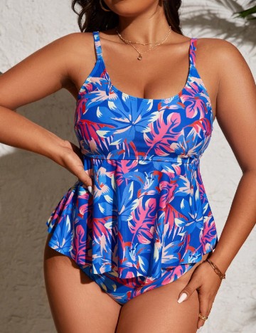 Costum de baie SHEIN CURVE, albastru