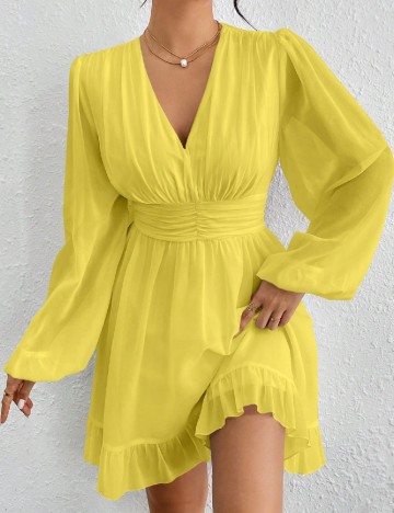 Rochie scurta SHEIN, galben
