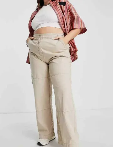 Pantaloni Collusion Plus Size, bej