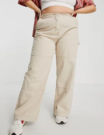 Pantaloni Collusion Plus Size, bej