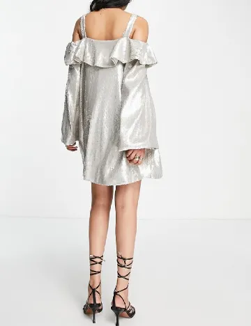 Rochie scurta Top Shop, argintiu