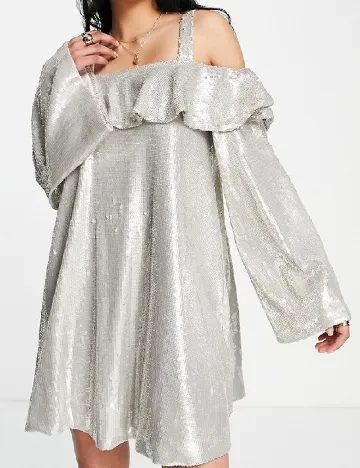 Rochie scurta Top Shop, argintiu