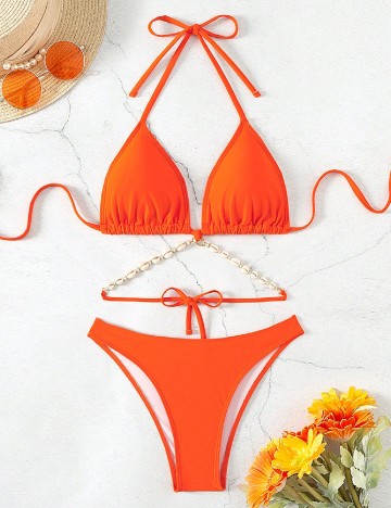 Costum de baie SHEIN, portocaliu