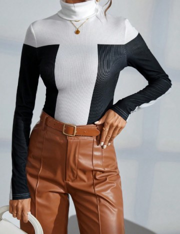 Bluza SHEIN, alb/negru