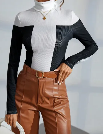 Bluza SHEIN, alb/negru