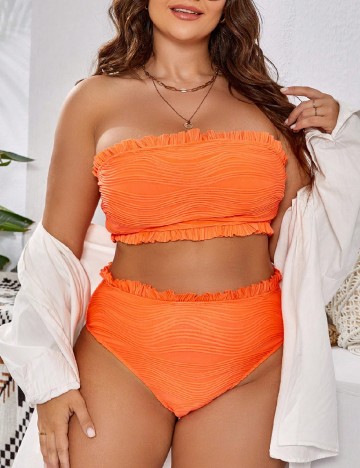 Costum de baie SHEIN CURVE, portocaliu