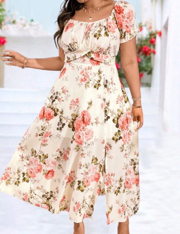 Rochie lunga SHEIN CURVE, floral print