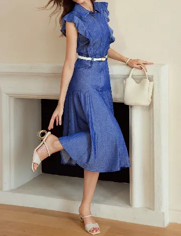 Rochie medie MOTF, albastru Albastru