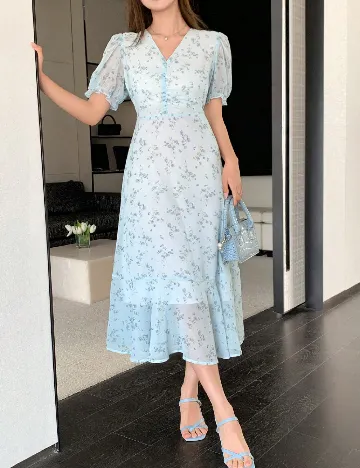 Rochie medie Dazy, albastru Albastru