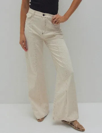 Pantaloni Reserved, crem