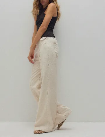 Pantaloni Reserved, crem