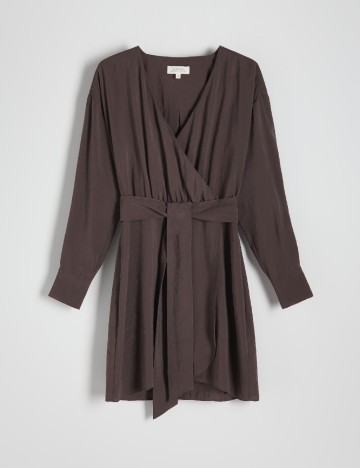 Rochie scurta Reserved, maro inchis