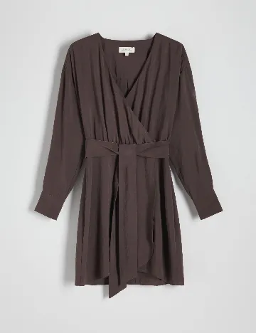 Rochie scurta Reserved, maro inchis