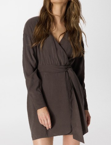 Rochie scurta Reserved, maro inchis
