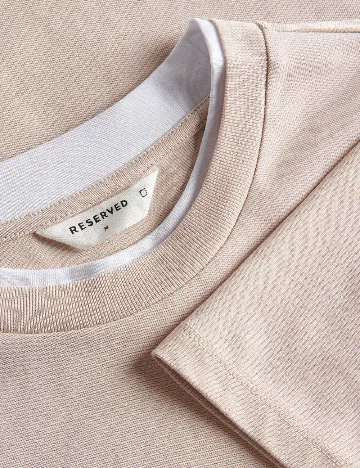 Tricou Reserved, crem