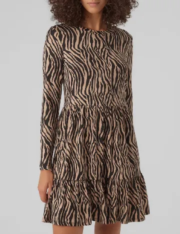 Rochie scurta Vero Moda, negru/maro