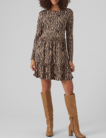 Rochie scurta Vero Moda, negru/maro