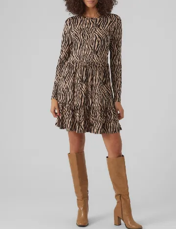 Rochie scurta Vero Moda, negru/maro