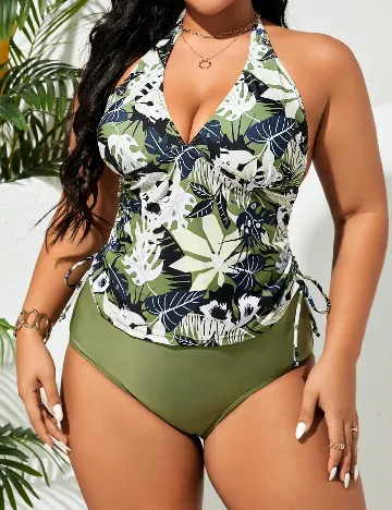 Costum de baie SHEIN CURVE, verde