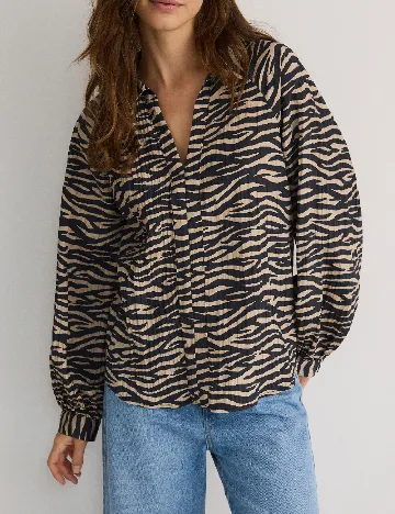 Bluza Reserved, crem/negru