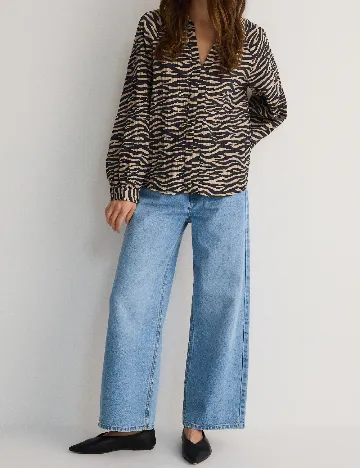 Bluza Reserved, crem/negru