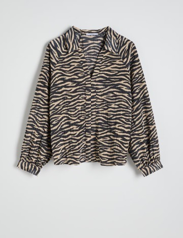 Bluza Reserved, crem/negru