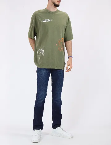 Tricou Oversize Jack&Jones, verde