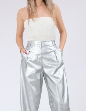 Pantaloni Vero Moda, argintiu