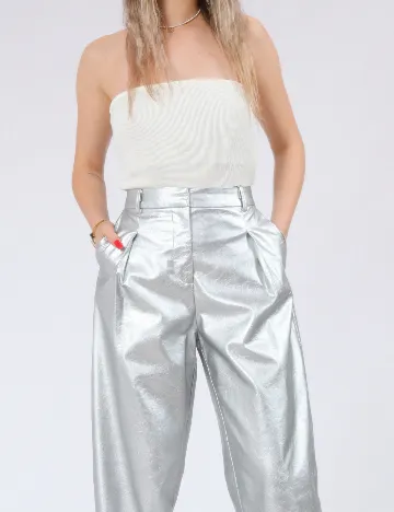 Pantaloni Vero Moda, argintiu