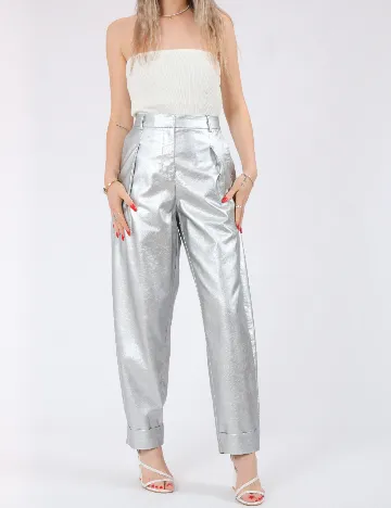 Pantaloni Vero Moda, argintiu
