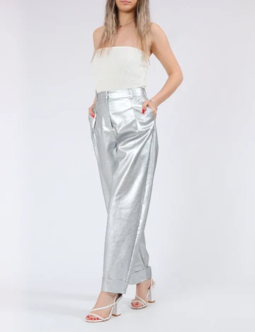 Pantaloni Vero Moda, argintiu