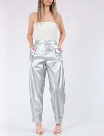 Pantaloni Vero Moda, argintiu