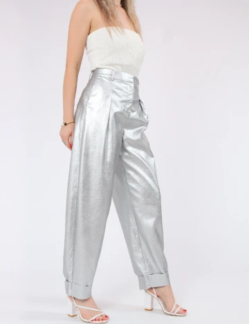 Pantaloni Vero Moda, argintiu